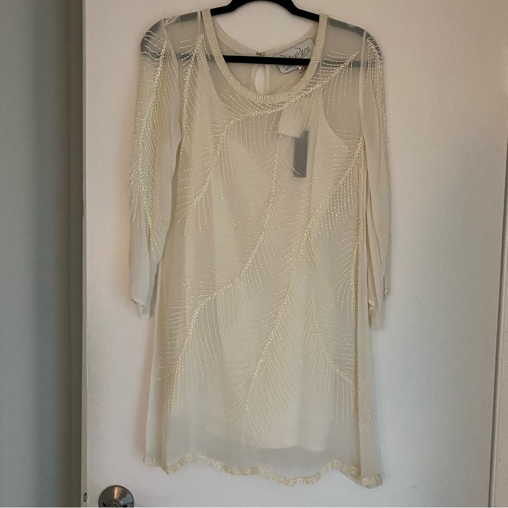 RORY BECA Haldi White - Ivory Beaded Dress - Size Small - NEW WITH TAGS NWT - Picture 4 of 8